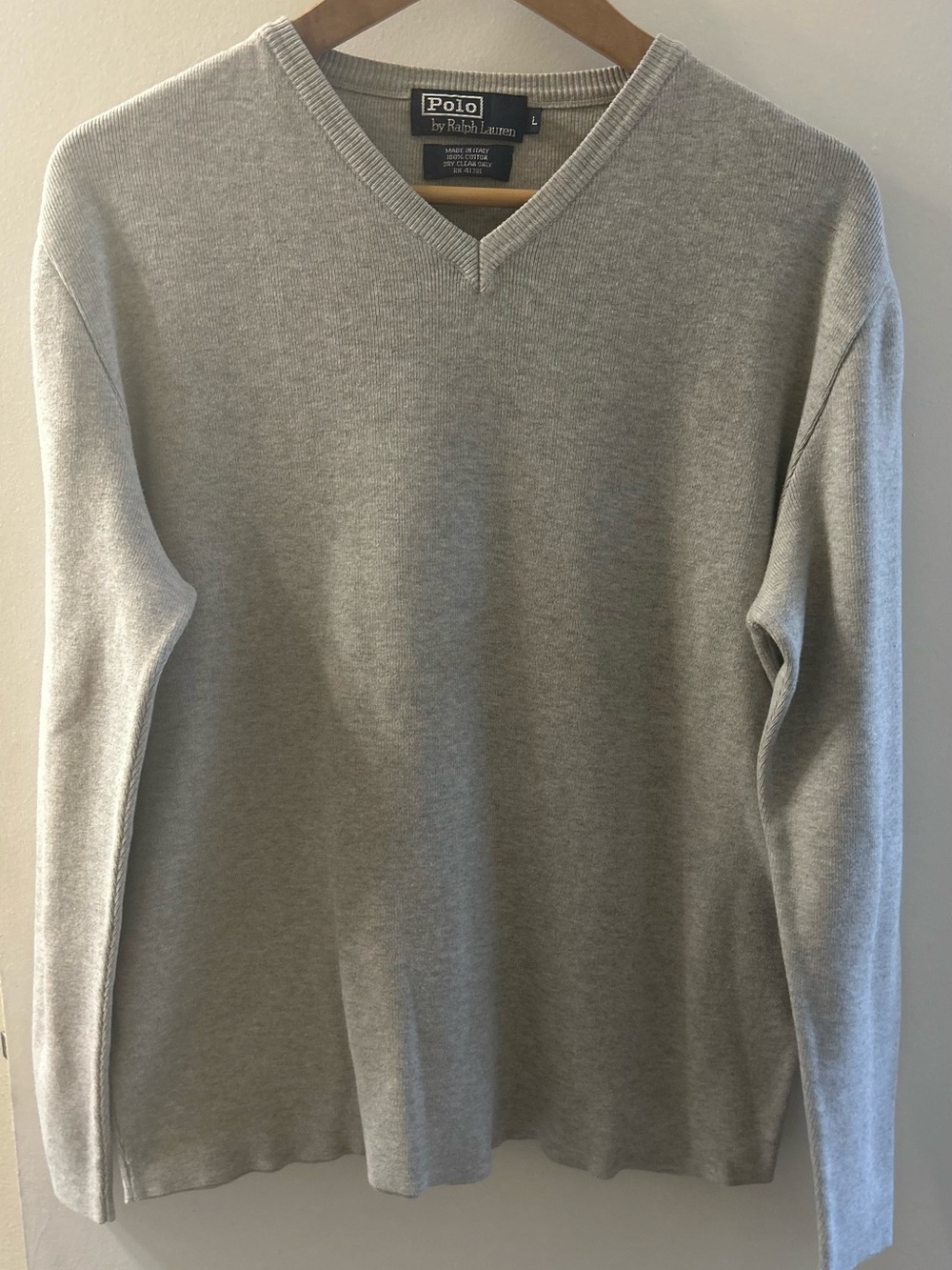 Polo by Ralph Lauren Men's Heather Gray V-Neck Sweater